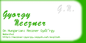 gyorgy meczner business card